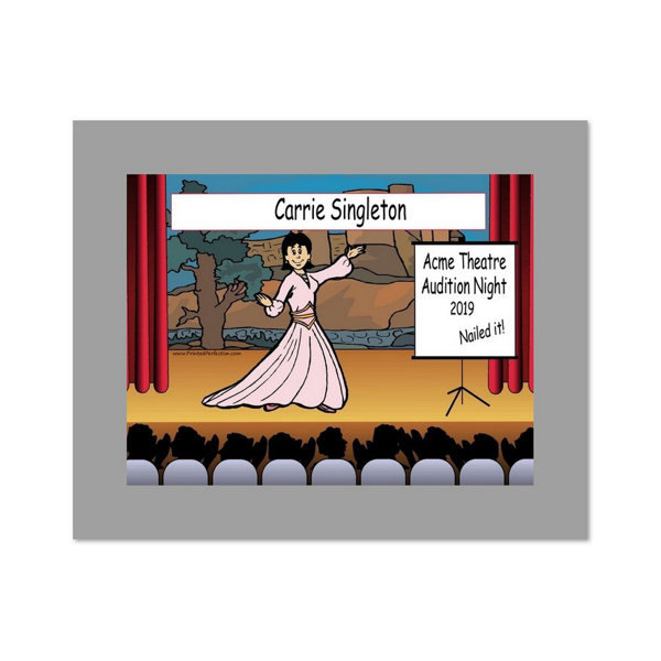 Printed Perfection Personalized Actress Caricature with a Mat & Frame